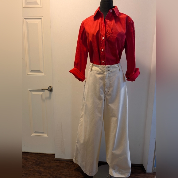 Madewell Button-Tab Wide-Leg Pants - Size 14 - Picture 3 of 14